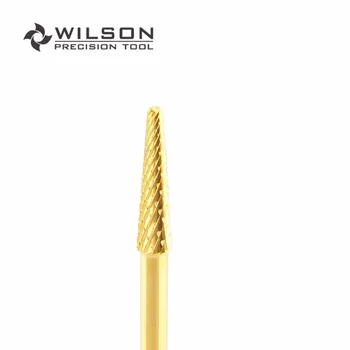 2 елемента - Малък конус - средна - gold - карбид Уилсън тренировки за нокти електрически маникюр тренировки и аксесоари