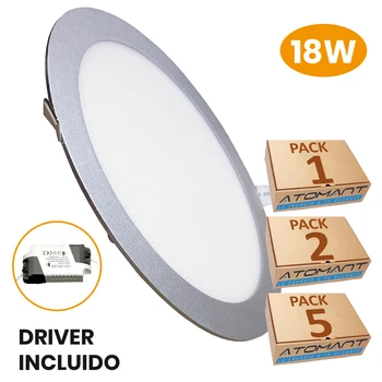 LED ATOMANT®18W 1600LM 205 мм лента LED DownLight кръгла рамка сребърна плоча, a ++ лампи, лампа, таван-вградени