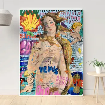Графити картини накъде Naked Venus Picture Modern Wall Art Picture Платно Живопис Decor Живопис маслени Бои Poster Home