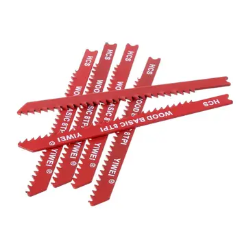 Червен 30 бр. разнообразни Стомана U-опашка Jigsaw Blade Set Fitting For Wood Plastic Jig Saw Tool 100 мм 76 мм