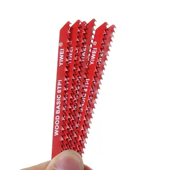 Червен 30 бр. разнообразни Стомана U-опашка Jigsaw Blade Set Fitting For Wood Plastic Jig Saw Tool 100 мм 76 мм