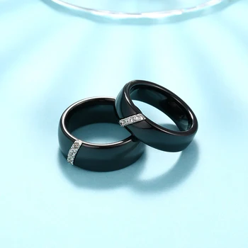 2020 Trend Women Jewlery Set 8 мм керамично пръстен с висящи обеци най-високо качество, класически черни и бели дамски бижута сватба