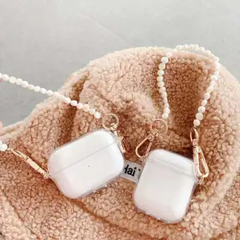 Сладък круша гривна Shell ключодържател прозрачен калъф за слушалки слушалки за Apple Airpods 1 2 3 Pro безжична слушалка на кутията