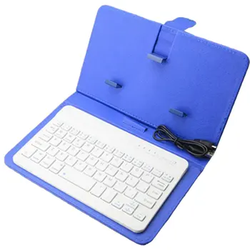 Преносим ПУ кожен калъф за безжична клавиатура за защитен мобилен телефон с Bluetooth клавиатура за смартфони 6 7
