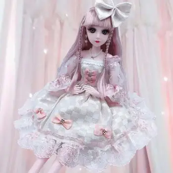 60 см реалистични мода момиче кукла голям оригинални ръчно изработени 1/3 кукла пълен комплект 15 съчленени куклите момичета, играчки за деца, детски подарък