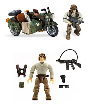 Military 1:36 scale Sirius Commandos Anti-могат да бъдат приети in the Jungle mega block army action figures Side Wheel Motorcycle brick toy