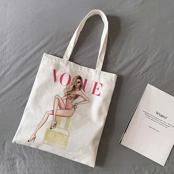 CZCCWD нов секси модна марка блондинка печат на VOGUE рамото холщовые чанти красиви Harajuku градинска чанта в чантата си женствена чанта