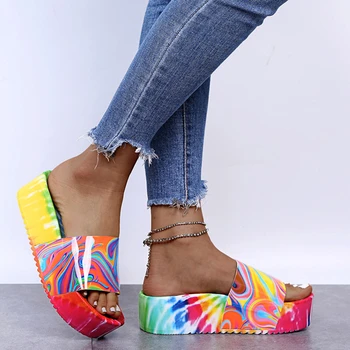 Горещо лято сандали дамски обувки клинове помпи високи токчета, сандали флип-флоп Chaussures Femme сандали на платформа Sandalia Feminina нова