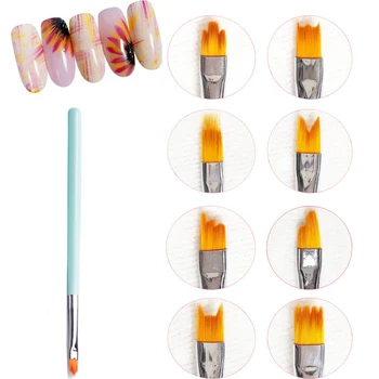 8 бр Нокти Brush Pen Gradient Живопис Brush Set UV Gel Flower Рисуване Писалка за маникюр Nail Art Polish Pen Tool