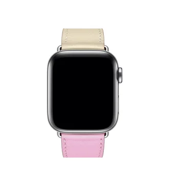 Най-новият единична обиколка на каишка за часовник Apple Watch Серия 4 40-44 мм Кожена каишка за часовник Apple iWatch Series 2 3 Гривна на китката