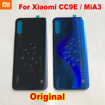 чисто нов Xiaomi CC9E Mi A3 MiA3 оригиналната стъклена задния капак на отделението за батерията корпус на задната част на корпуса с тиксо информация на телефона