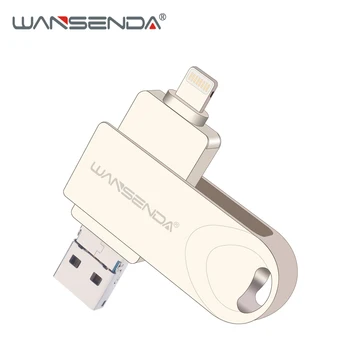 WANSENDA USB 3.0 Flash Drive OTG Pen Drive 128GB 32GB 64GB 16GB, 8GB Micro USB Stick-3.0 за iPhone на 12 Pro/iOS/Android Pendrive