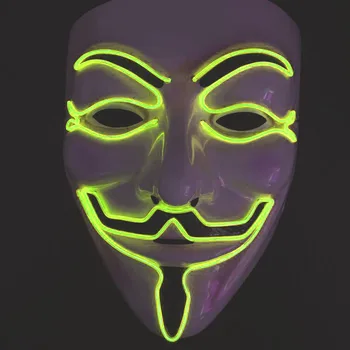 Хелоуин Маска LED Mask Light Up Party Masks V for Vendetta Cosplay Mascara Horror Mascarillas Glow In Dark Masque