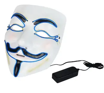Хелоуин Маска LED Mask Light Up Party Masks V for Vendetta Cosplay Mascara Horror Mascarillas Glow In Dark Masque