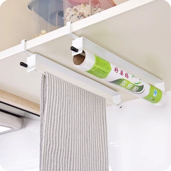 Творчески кабинет вратата на гардероба притежателя на ролка фолио, висящи хартиени кърпи за ръце на притежателя полк филм рафтове за съхранение на кухненски органайзер