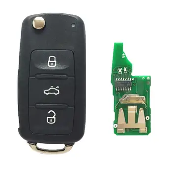 3 бутона 434 Mhz авто дистанционно ключодържател Uncut Blade за VW Beetle Caddy Tiguan, Touran