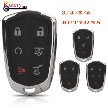 Kutery 3/4/5/6 бутона Smart Remote Control Car Key Shell Case FOB за Cadillac SRX CTS ATS XTS Escalade ESV с поставяне на ключ