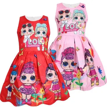 Л. Оа Л. Изненада! Момичета Rainbow Princess Dress Cartoon Baby Girls Dress Kids Show Dress Little Girls Кукла Dresses Xmas Gift