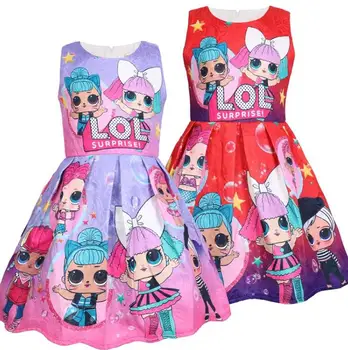 Л. Оа Л. Изненада! Момичета Rainbow Princess Dress Cartoon Baby Girls Dress Kids Show Dress Little Girls Кукла Dresses Xmas Gift