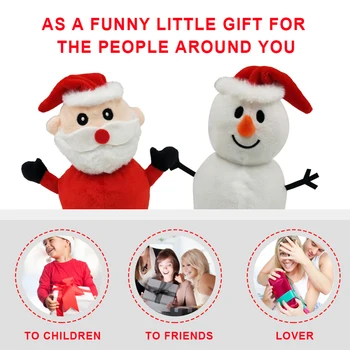 Коледа обръщане на Дядо мини кукла играчки за двустранен флип Снежен човек меки плюшени играчки, подаръци за деца, деца, момчета и момичета B99