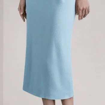 Max Spri 2020 Нова Мода V-Образно Деколте, Елегантен Дълъг Ръкав За Жени До Средата На Прасците Дължина Офис Дама Тънък Партия Vestidos