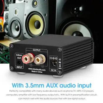 Douk Audio NS-03G Mini 100W Subwoofer / Full Frequency Mono Channel TPA3116 Digital Amplifier Desktop Audio Power Amp