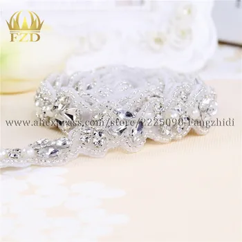 FANGZHIDI (1Yard) нов тип шиене на планински кристал, Кристали, мъниста апликация апликации за сватбени рокли колан Коледа