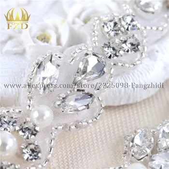 FANGZHIDI (1Yard) нов тип шиене на планински кристал, Кристали, мъниста апликация апликации за сватбени рокли колан Коледа