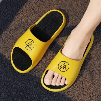 Coslony чехли за мъже лято 2020 тенденция чехли мъжки пързалки мъжки сандали и гумени домашни чехли, домашни чехли за душата жълт