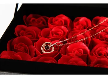 DIY кутия за съхранение на двоен слой с вечна розова Роза подарък кутия за подарък, предпочитан подарък кутия дисплей за бижута