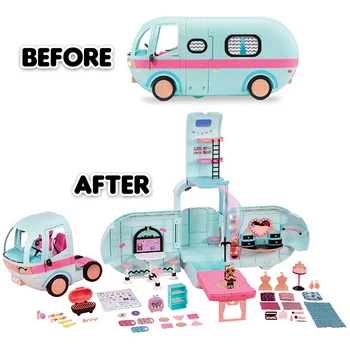 ХАХА surprise dolls winter disco dolls lols figura toys 2-IN-1 GLAMPER Original Picnic car toys sets for girls