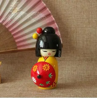 Новият сладък ръчно изработени източен японски кукла кокэси с чадър дървени кукли размер на 12.5 см