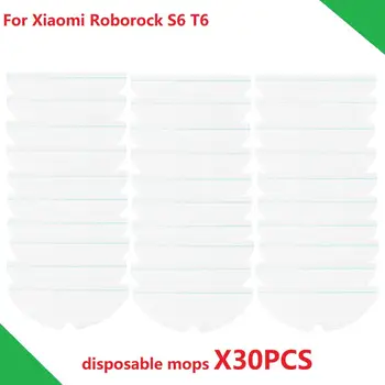 За еднократна употреба парцали за Xiaomi Roborock S6 T6 S5 робот прахосмукачка хандра плат подложки 30шт метач въже плат аксесоари