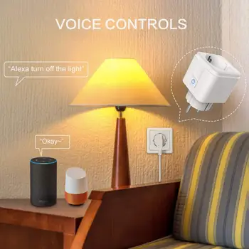 Smart Wifi Plug Adapter 16A Remote Voice Control Power Monitor Stopcontact Timing Functie Werk Met Алекса Google Home Tuya1