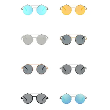 2020 Класически Реколта През Цялата Готически Steampunk Слънчеви Очила Мъже, Жени Модна Марка За Дизайн Метално Огледало На Капака На Обектива Слънчеви Очила Eyeware
