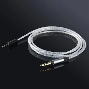 Подмяна на аудиокабеля за Sennheiser Momentum 1.0 2.0 слушалки слушалки със сребърно покритие cable кабели за IPhone Xiaomi Samsung