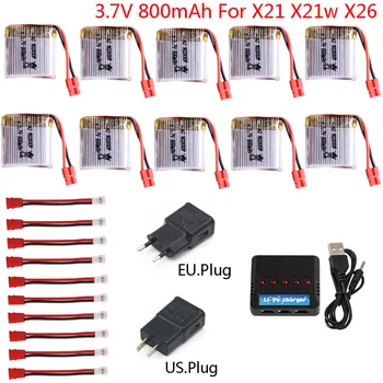 Усъвършенстване на липо батерия 3.7 V 800mAh lipo Батерия with 5in1 Chager for SYMA X21 X21W X26 Quadcopter Spare Parts Remote Control Helicopter parts