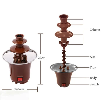 AD-New Mini Chocolate Fountain Three Layers Creative Chocolate Стопява With Heating Fondue Machine Сам се Стопява Waterfall Melting Pot T