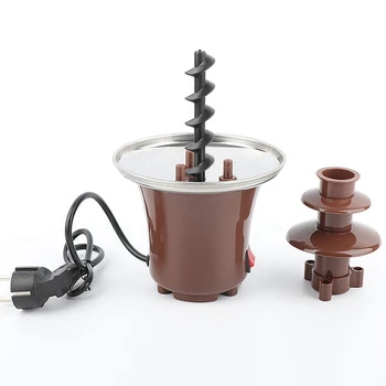 AD-New Mini Chocolate Fountain Three Layers Creative Chocolate Стопява With Heating Fondue Machine Сам се Стопява Waterfall Melting Pot T