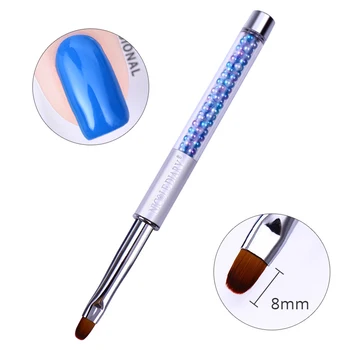 3 бр./компл. UV-гел, четка за нокти акрилна живопис дръжка 6 мм, 7 мм, 8 мм, син кристал дръжка набор от инструменти за нокти