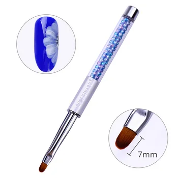 3 бр./компл. UV-гел, четка за нокти акрилна живопис дръжка 6 мм, 7 мм, 8 мм, син кристал дръжка набор от инструменти за нокти