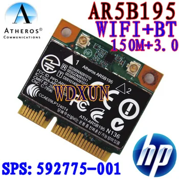 Безжичен Wi Fi N + Bluetooth BT 3.0 половината PCI-E Карта Atheros AR5B195 за HP 592775-001