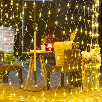 2x2M 3x2M 6x4M LED Net Mesh Фея String Light Garland Window, Curtain Christmas Fairy Light Wedding Party Holiday Light