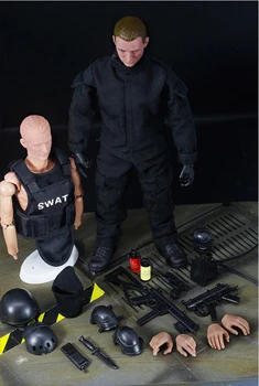 Пълен комплект за рисуване 1/6 мащаба на 12 инча униформи, гъвкави черно SDU/SWAT/Desert Solider фигурка с кутия за събиране на