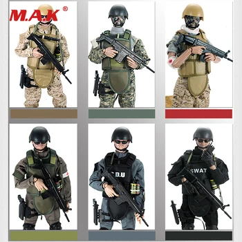 Пълен комплект за рисуване 1/6 мащаба на 12 инча униформи, гъвкави черно SDU/SWAT/Desert Solider фигурка с кутия за събиране на
