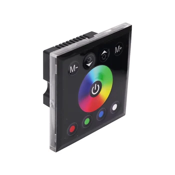 Тъч дистанционно управление 12V 24V DC RGB RGBW Led Strip Light Power Switch RF Touch Wall Panel Controller Switching аксесоари черен
