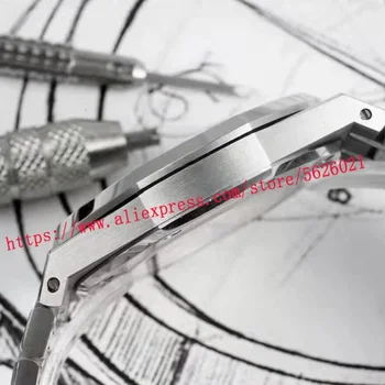 Мъжки спортни часовници 41 мм сапфирен кристал от неръждаема стомана светлинна календар водоустойчив мъжки автоматично механични ръчни часовници 03