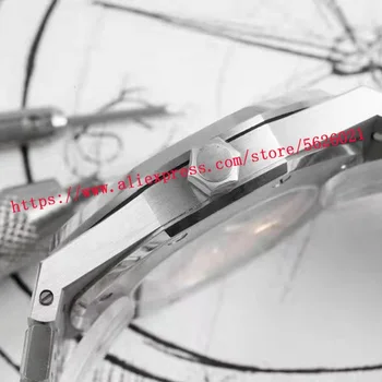 Мъжки спортни часовници 41 мм сапфирен кристал от неръждаема стомана светлинна календар водоустойчив мъжки автоматично механични ръчни часовници 03