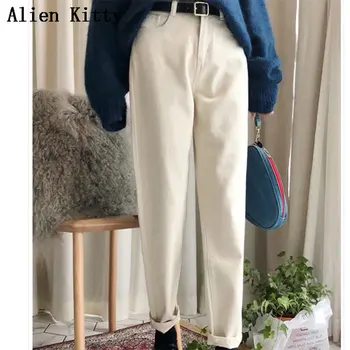 Alien Кити Solid Casual Губим Straight Women Empire 2019 Fresh Summer Plus Texture Панталони
