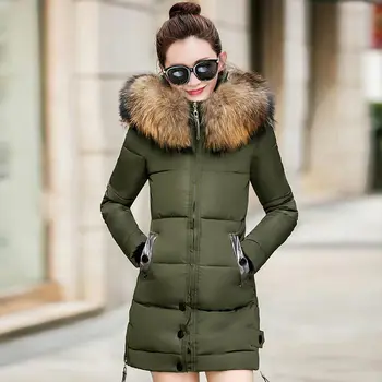 Дамско зимно палто от 2021 нова мода с качулка удебеляване на супер топло паркове дамско яке с дълъг ръкав плюс размер зимно яке на жената